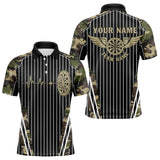 Maxcorners Green Camo Dartboard Pulse Heartbeat Custom Men Dart Shirts, Funny Wings Cool Dart Team Jerseys