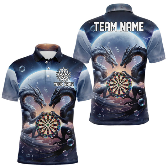 Maxcorners Personalized Dragon Darts Shirt For Men Custom Dragon Darts League Team Jersey Polo & 1/4 Zip LM1903