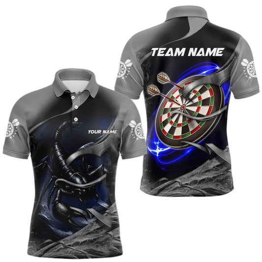 Maxcorners Personalized Funny Scorpion Darts Shirt For Men Custom Darts Team Shirt Jersey Polo & 1/4 Zip LM1903