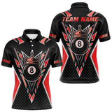 Maxcorners Customized 8 Ball Pool Crown Billiard Shirts, Red And Black Billiard Team Shirts, Pool Jersey