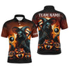 Maxcorners Death Skeleton & Pumpkin With 8 Ball Pool Billiard Jerseys, Funny Halloween Billiard Shirts