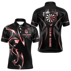 Maxcorners Black And Red Dartboard Crown Dart Shirts For Men Custom Dart Jersey Team Polo & Quarter Zip