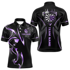 Maxcorners Black And Purple Dartboard Crown Dart Shirts For Women Custom Dart Jersey Team Polo & Quarter Zip
