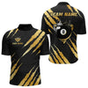 Maxcorners Black And Gold Scratch Billiard Shirts For Men Custom 8 Ball Crown Pool Team Jersey Polo & 1/4 Zip LM1625