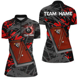Maxcorners Personalized Funny Pool Table Billiard Shirts, Red Grunge Billiard Team Jerseys Uniform