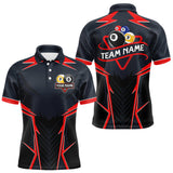 Maxcorners Billiard Jerseys For Women  & Men Custom Polo & 1/4 Zip Billiard Team Shirt, 8 Ball & 9 Ball Pool Shirt|Red