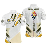 MaxCorners Billiard Yellow 9 Ball Pool Tournament Sport  Customized Name, Team Name 3D Polo Shirt