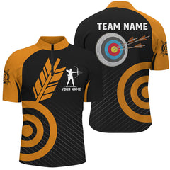 Maxcorners Personalized Orange Archery Jerseys For Men Custom Archery Shirts Team League Archery Uniform