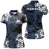 Maxcorners Personalized Blue And White Hive Billiard Shirts For Men Custom Grunge Retro Billiard Jerseys