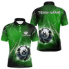 Maxcorners Personalized Green 3D Thunder Lightning 8 Ball Pool Billiard Shirts For Men And Women, Billiard Team Jerseys