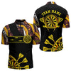 Maxcorners Yellow Golden Darts Tie Dye Polo & Quarter Zip Custom Dart Shirts For Men Glowing Dart Jerseys