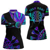 Maxcorners Holographic Purrple Dartboard Custom Darts Shirt, Darts Jersey Team Polo & 1/4 Zip For Women