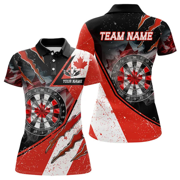 Maxcorners Personalized Canada Flag Dartboard Smoke Dart Shirts For Men And Women, Pride Patriotic Dart Team Jerseys