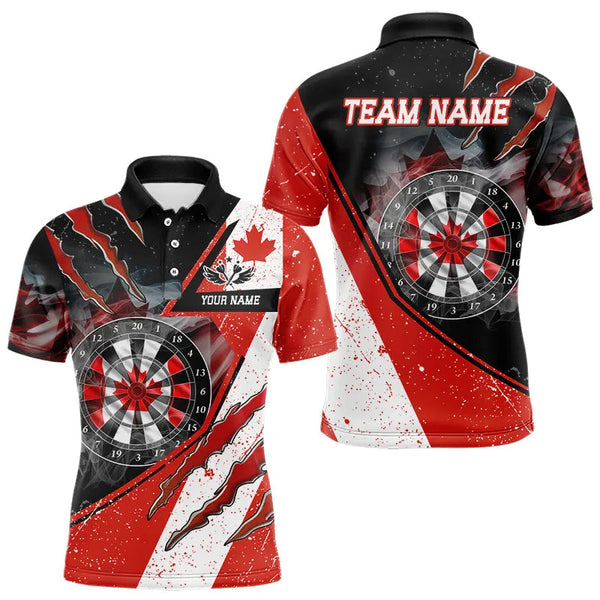 Maxcorners Personalized Canada Flag Dartboard Smoke Dart Shirts For Men And Women, Pride Patriotic Dart Team Jerseys