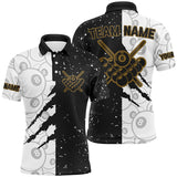 Maxcorners Grunge Scratch Ball 8 Billiard Shirts For Men, Cool Team Billiard Jerseys