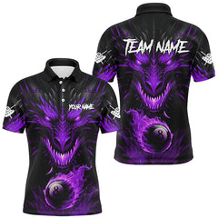 Maxcorners Personalized Dragon 8 Ball Fire Flame 3D Billiard Shirts, Billiard League Team Jerseys