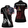 Maxcorners American Flag Smoke 8 Ball Pool Billiard Shirt For Men And Women Custom Patriotic Billiard Team Jersey