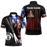 Maxcorners Personalized Us Flag Smoke 8 Ball Pool Billiard Shirt For Men And Women Custom Patriotic Billiard Team Jersey