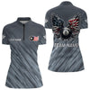 Maxcorners Personalized Funny 8 Ball Wings Us Flag Grey Billiard Shirts For Men, Patriotic Billiard Jerseys