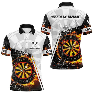 Maxcorners Personalized Dartboard Fire Break Glass Dart Shirts For Men Darts Jerseys LM2704