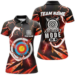 Maxcorners Personalized Blue Thunder Archery Mode On Men Polo Shirts, Custom Archery Jerseys Team Shirts