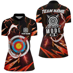 Maxcorners Personalized Blue Thunder Archery Mode On Men Polo Shirts, Custom Archery Jerseys Team Shirts