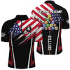 Maxcorners American Flag Pattern Billiard Jersey Customized Name, Team Name 3D Shirt