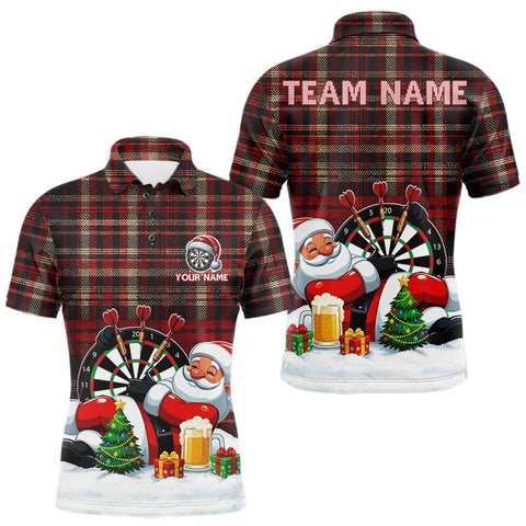 Maxcorners Funny Christmas Santa Mens Dart Shirts Custom Xmas Dart Jersey, Gifts For Dart Players MT2510