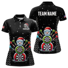 Maxcorners Custom Galaxy Funny Snow Darts Board Christmas Dart Shirts Santa Xmas Black Dart Jersey