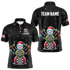 Maxcorners Custom Galaxy Funny Snow Darts Board Christmas Dart Shirts Santa Xmas Black Dart Jersey