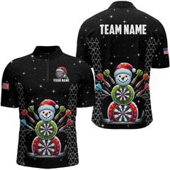 Maxcorners Custom Galaxy Funny Snow Darts Board Christmas Dart Shirts Santa Xmas Black Dart Jersey