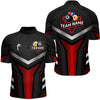 Maxcorners Personalized Billiard 8 Ball & 9 Ball Pool Polo, 1/4 Zip For Men Custom Team Billiard Jerseys |Red LM1506