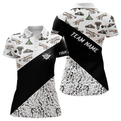 Maxcorners Custom Grunge Black White Full Printing Billiard Polo Shirts Best Billiard Shirts Design For Men And Women