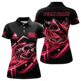 Maxcorners Red 8 Ball Pool Billiard Shark Polo & Quarter Zip For Men Custom Team League Billiard Jersey LM113