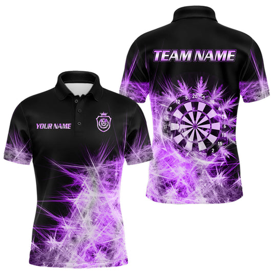 Maxcorners Purple Icy Light Mens Darts Polo & Quarter Zip Shirts Custom Dart Shirts For Team Darts Jerseys LM0404