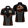Maxcorners Personalized 8&9 Ball Pool Billiard Polo, 1/4 Zip For Mem&Women Custom Team Billiard Jersey|Orange