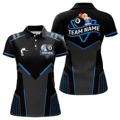 Maxcorners Personalized 8 Ball & 10 Ball Pool Billiard Polo, 1/4 Zip For Men&Women Custom Team Billiard Jersey