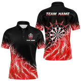 Maxcorners Red Icy Lights Men Darts Polo & Quarter Zip Custom Dart Shirts For Team Darts Jerseys Outfit TU1908