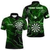 Maxcorners Personalized Thunder Lightning Eagle Green Darts Shirt Polo & Quarter Zip For Men Dart Team Jersey LM1809