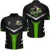 Maxcorners Personalized Billiard 8 Ball & 9 Ball Pool Polo, 1/4 Zip For Men Custom Team Billiard Jersey|Green LM3006