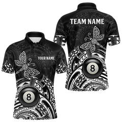 Maxcorners Custom White Black Tribal Dragonfly Billiard Shirts For Men | 8 Ball Pool Team Jerseys LM2608
