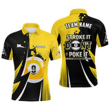 Maxcorners Billiards Funny Stroke It Don't Poke It Shirts Men And Women Billiard Polo & 1/4 Zip Shirts Billiard Team Jerseys