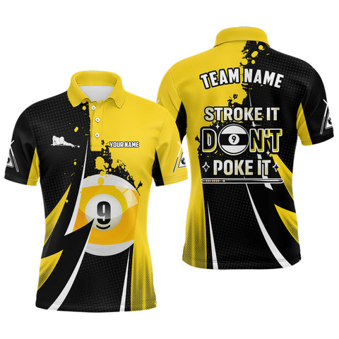 Maxcorners Billiards Funny Stroke It Don't Poke It Shirts Men And Women Billiard Polo & 1/4 Zip Shirts Billiard Team Jerseys