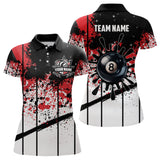 Maxcorners Personalized Billiard 8 Ball Grunge Style Polo Shirts For Women