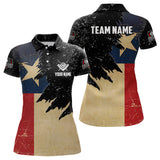 Maxcorners Personalized Retro Texas Flag Billiard Shirts For Men Custom Patriotic Billiard Jerseys Uniform