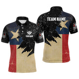 Maxcorners Personalized Retro Texas Flag Billiard Shirts For Men Custom Patriotic Billiard Jerseys Uniform