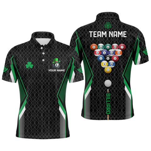 Maxcorners Billiards St Patrick Day Lucky Shirts Men And Women Billiard Polo & 1/4 Zip Shirts Billiard Team Jerseys