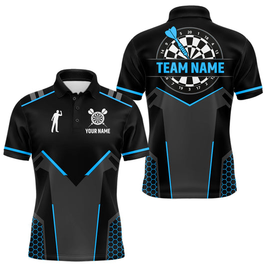 Maxcorners Darts Jersey For Men Custom Polo & Quarter Zip Darts Tournament Team Shirt | Blue LM1903