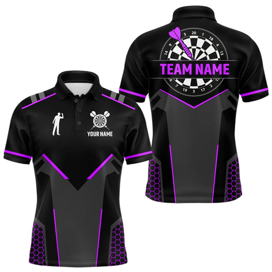 Maxcorners Darts Jersey For Men Custom Polo & Quarter Zip Darts Tournament Team Shirt | Purple LM1903