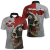 Maxcorners Personalized Grunge Canada Flag Skull Billiard Shirt For Men, 8 Ball Patriotic Pool Team Jerseys LM1506